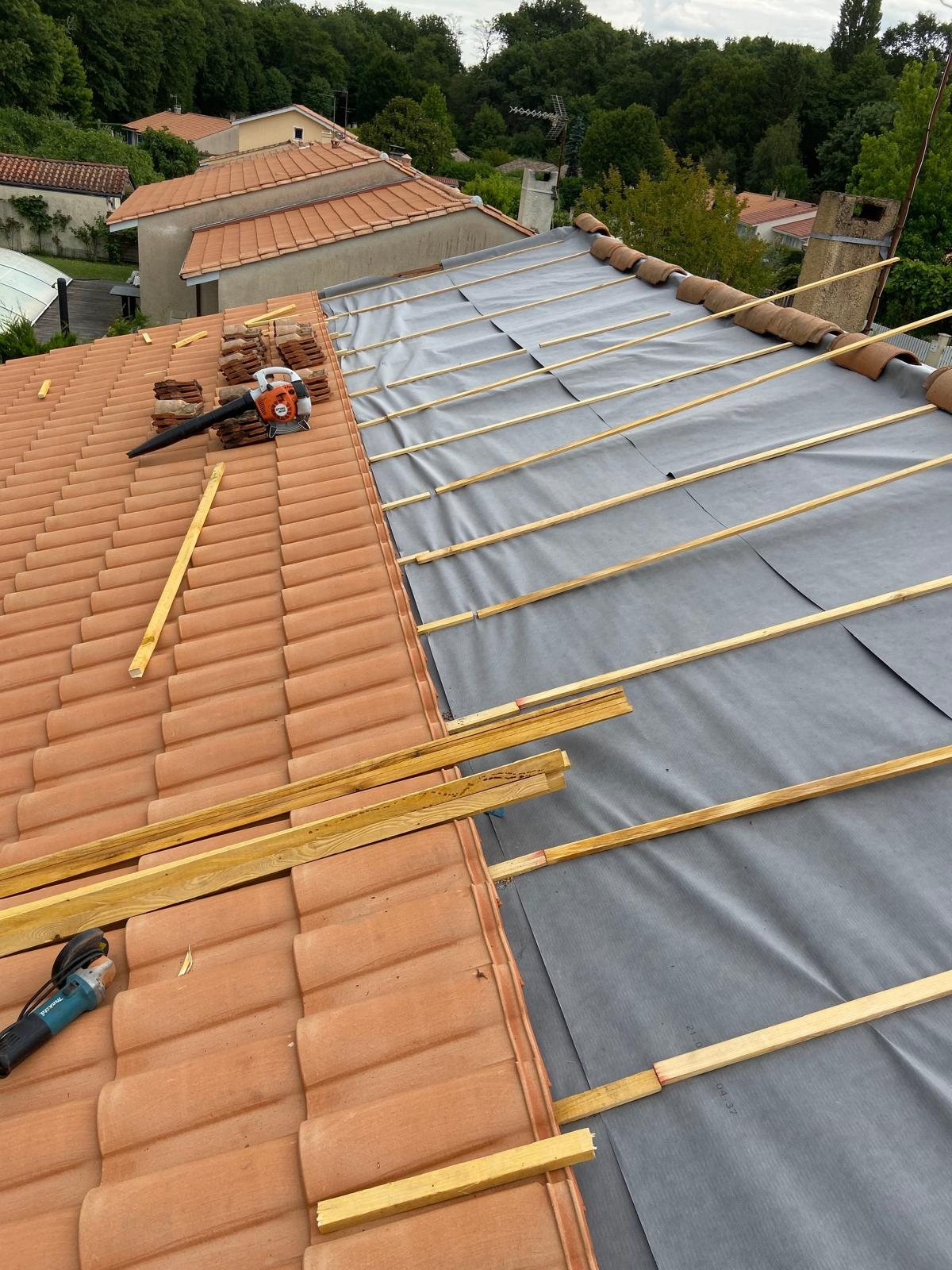 Réfection de toiture sur couverture tuile